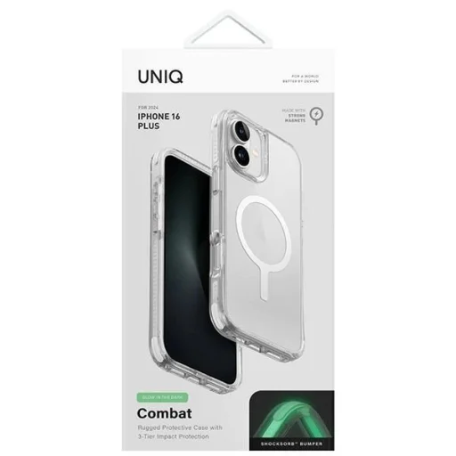 Uniq Combat iPhone 16 Pro 6.3" Magclick Charging tok fehér/lume fehér - 4