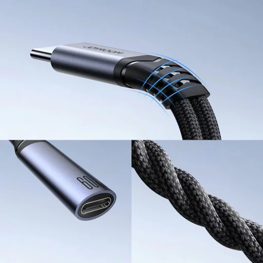 Joyroom SY-C03 USB-C – 2x USB-C 2in1 DAC adapter - fekete - 4