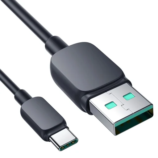 Joyroom Multi-Color Series A14 USB-A / USB-C 3A Kábel 1.2 m - Fekete - 2