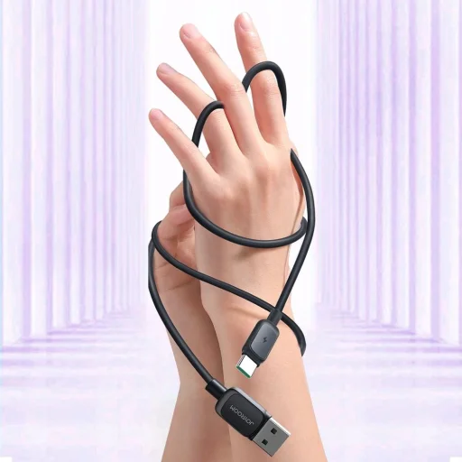 Joyroom Multi-Color Series A14 USB-A / USB-C 3A Kábel 1.2 m - Fekete - 11