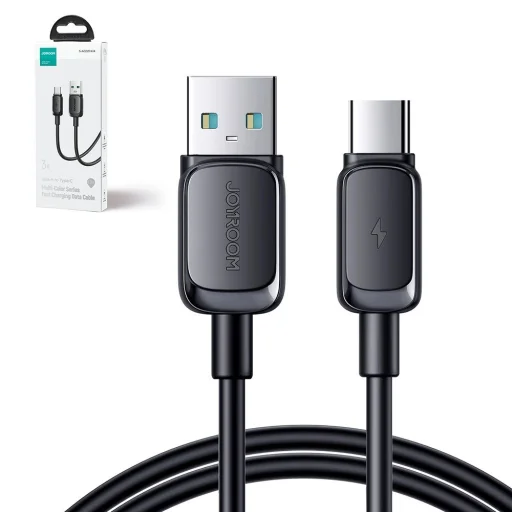 Joyroom Multi-Color Series A14 USB-A / USB-C 3A Kábel 1.2 m - Fekete - 4