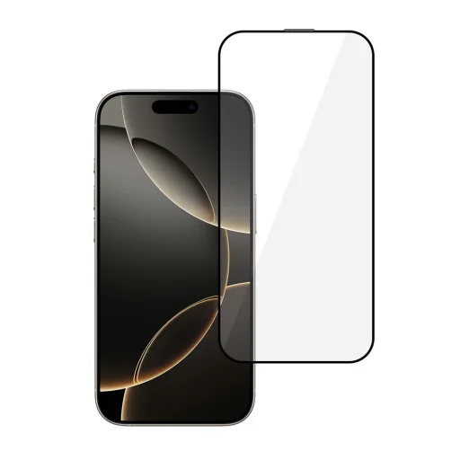 Edzett üveg HARD Full Glue 5D iPhone 16 Pro fekete üvegfólia - 2