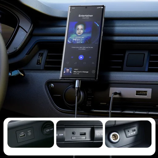 Joyroom Audio Transfer Series SY-A07 Mini Jack 3.5mm/USB-C Kábel 1.2m - Fekete - 13