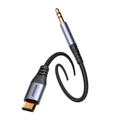 Joyroom Audio Transfer Series SY-A07 Mini Jack 3.5mm/USB-C Kábel 1.2m - Fekete - 3