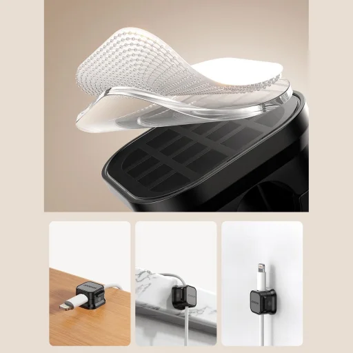 Joyroom JR-ZS368 mágneses kábelrendező – fekete (6 db) - 9