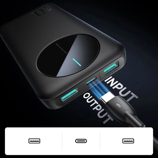 Powerbank Joyroom JR-PBF12 10000mAh 2.4A 2x USB-A 1x USB-C - fekete - 9