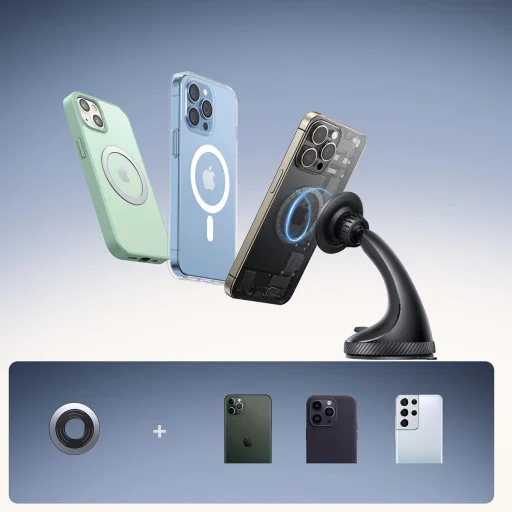 Joyroom JR-ZS406 mágneses autós telefontartó műszerfalra / szélvédőre - fekete - 9