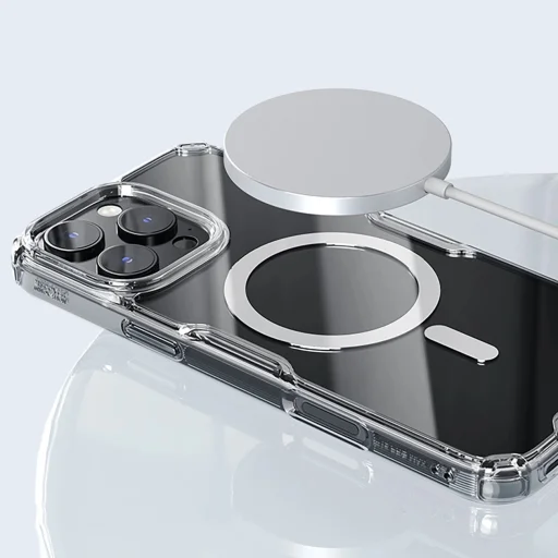 Nillkin Nature Pro mágneses tok MagSafe funkcióval iPhone 16-hoz - Átlátszó & Fehér - 12