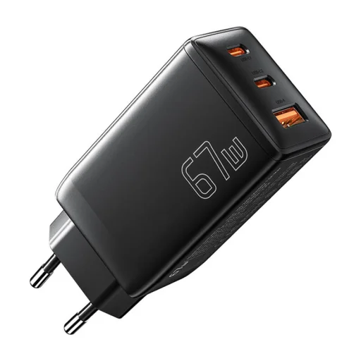 Fali töltő, Essager, ECTAC-DYB01-Z, GaN, 2xUSB-C, USB-A, 67W (fekete) - 2