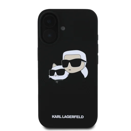  iPhone 16 Plus Fekete Karl Lagerfeld Liquid Silicone Double Heads MagSafe tok - 2