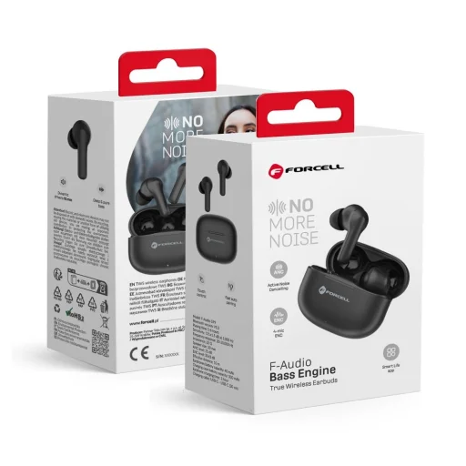 FORCELL F-AUDIO Bass Engine vezeték nélküli fülhallgató bluetooth TWS ANC + ENC + TUYA APP fekete - 2