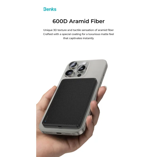 Benks Power bank 5000mAh MP15 ArmorGo - Type C - mágneses vezeték nélküli töltés fekete - 7