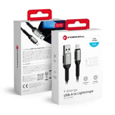 FORCELL F-ENERGY C257 USB A - Lightning kábel 2,4A 12W Cafule 1,2 m fekete