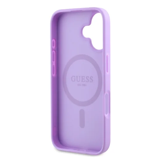  iPhone 16 lila Guess PU Grained Classic Logo MagSafe tok - 5