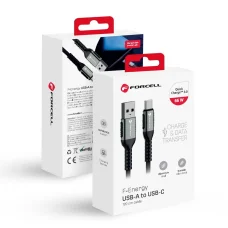 FORCELL F-ENERGY C256 kábel USB A - Type C QC3.0 3A 66W Cafule 1,2 m fekete