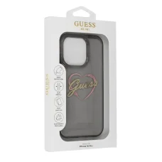  iPhone 16 Pro Max fekete Original Case GUESS IML Heart GUHCP16XHCHGSPK tok