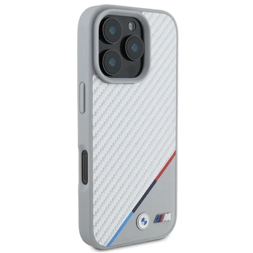 iPhone 16 Pro Max Sivé Originálne BMW M Carbon Tricolor Line Magsafe BMHMP16X23PUDTS puzdro - 4