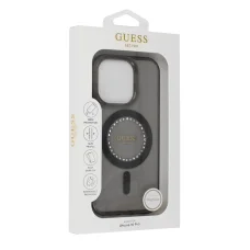  iPhone 16 Pro fekete Original Case GUESS IML Rhinestones Magsafe GUHMP16LPFTDTEK tok