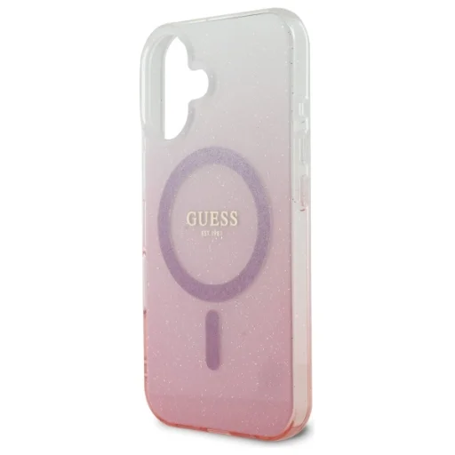  iPhone 16 rózsaszín Eredeti GUESS IML Glitter Gradient Magsafe tok GUHMP16SHGRCELP - 4