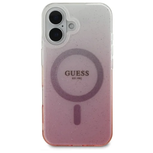  iPhone 16 rózsaszín Eredeti GUESS IML Glitter Gradient Magsafe tok GUHMP16SHGRCELP - 5