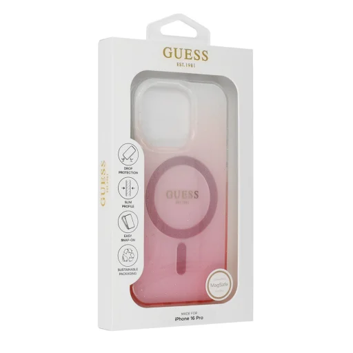  Iphone 16 Pro rózsaszín Original Case GUESS IML Glitter Gradient Magsafe GUHMP16LHGRCELP tok - 1