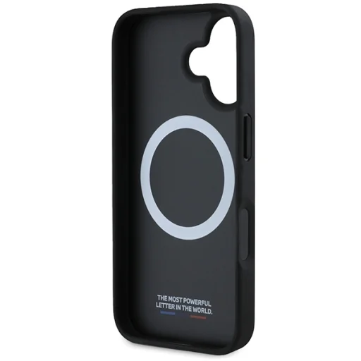  iPhone 16 fekete Eredeti BMW M perforált trikolor vonal Magsafe BMHMP16S23PUPDK tok - 7