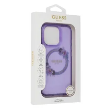  iPhone 16 Pro lila Eredeti GUESS IML Flowers Wreath Magsafe GUHMP16LHFWFCU tok