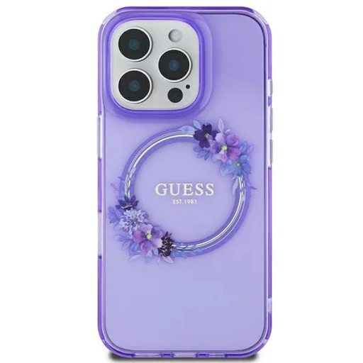  iPhone 16 lila Eredeti GUESS IML Flowers Wreath Magsafe GUHMP16SHFWFCU tok - 2