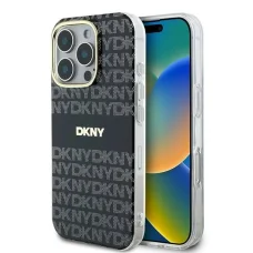  iPhone 16 Pro fekete Eredeti DKNY Repeat Texture Pattern Stripe DKHMP16LHRHSEK tok