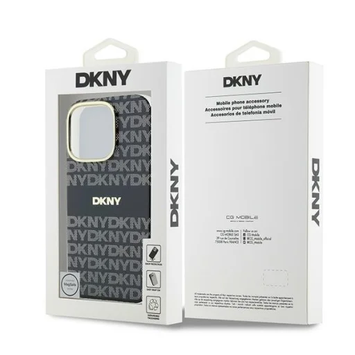  iPhone 16 Pro Max fekete Eredeti tok DKNY Repeat Textúra Minta Csíkkal DKHMP16XHRHSEK - 8