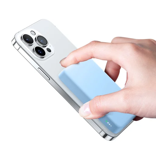 Benks Power bank 10000mAh MP07 - USB + Type C - mágneses indukciós töltéssel rózsaszín - 6