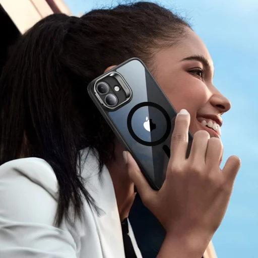  iPhone 16 Átlátszó/Fekete ESR Classic Hybrid Kickstand HaloLock MagSafe & Edzett üveg tok - 5