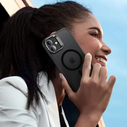  iPhone 16 Fekete ESR Klasszikus Hibrid Kitámasztós HaloLock Magsafe és Edzett Üveg tok - 5