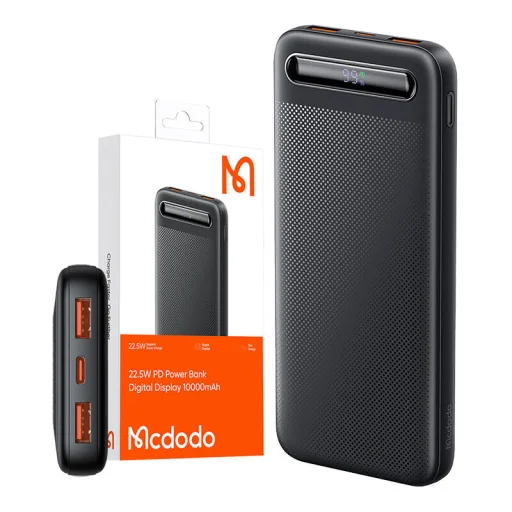 Mcdodo Power Bank MC-3880 Digital Display 10000mAh, 22.5W, for D (fekete) - 4