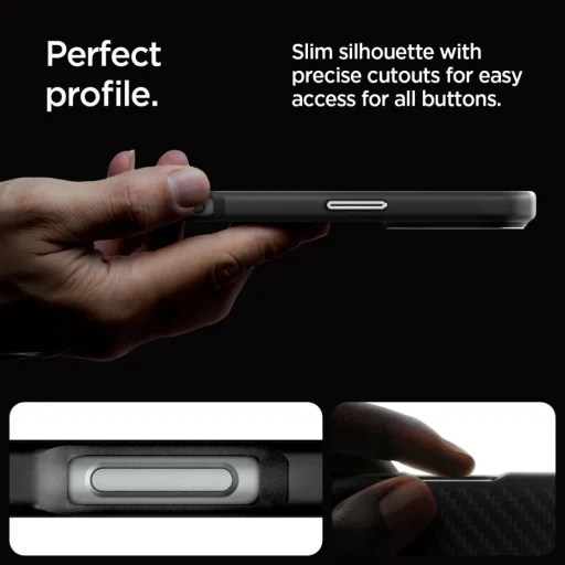  iPhone 16 Pro Max Black/Silver Spigen Enzo Aramid Mag Magsafe tok - 15