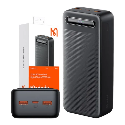 Mcdodo Power Bank MC-3911 Digitális Kijelzővel 30000mAh, 22.5W, fekete - 4