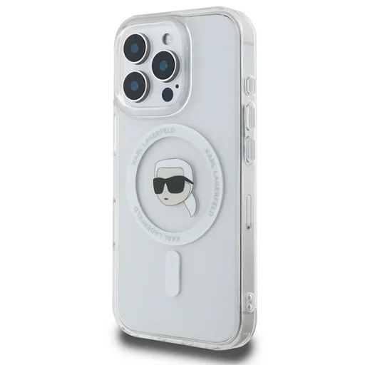  iPhone 16 Pro Max Átlátszó Karl Lagerfeld IML Karl Head Metal Frame MagSafe tok - 2