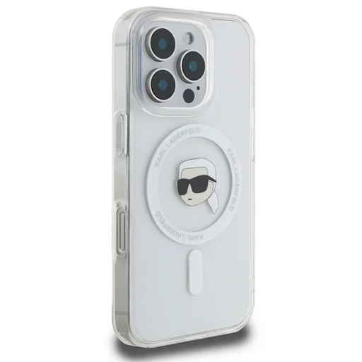  iPhone 16 Pro Max Átlátszó Karl Lagerfeld IML Karl Head Metal Frame MagSafe tok - 4