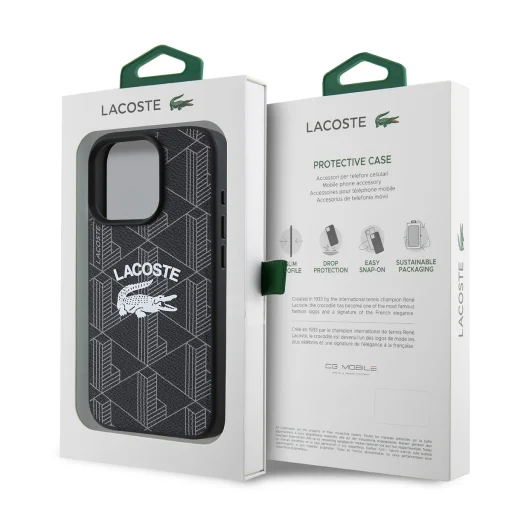  iPhone 16 Pro Fekete Lacoste Blend Monogram MagSafe tok - 6