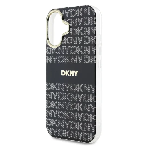 iPhone 16 Fekete DKNY PC/TPU Repeat Pattern Tonal Stripe Magsafe tok - 4