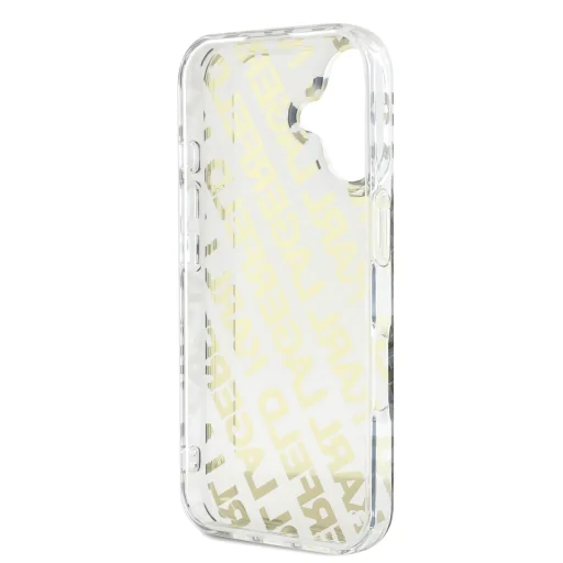  iPhone 16 Arany Karl Lagerfeld IML Elektroplasztikus Ismétlődő Logo tok - 5