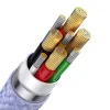 Baseus Cable Flash Series II 3 in 1 - USB + Type C to Type C, Lightning, Micro USB - 100W 1,2 méter (CASS030105) lila thumbnail