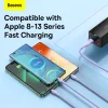 Baseus Cable Flash Series II 3 in 1 - USB + Type C to Type C, Lightning, Micro USB - 100W 1,2 méter (CASS030105) lila thumbnail