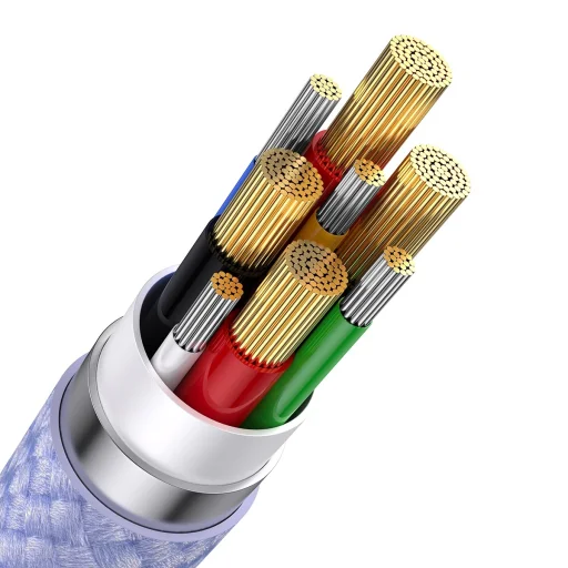 Baseus Cable Flash Series II 3 in 1 - USB + Type C to Type C, Lightning, Micro USB - 100W 1,2 méter (CASS030105) lila - 5