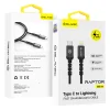 Blavec Cable Raptor fonott - Type C to Lightning - PD 20W 2,4A 3 méter (CRA-CL24BG30) fekete-szürke thumbnail