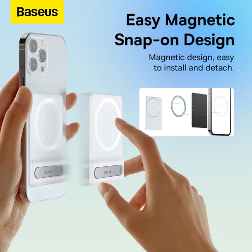 Baseus Foldable Magnetic Bracket (LUXZ010002) - Fehér tok - 18