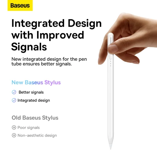 Baseus Stylus toll kapacitív aktív LED + Type C kábel 3A 0,3 méter (SXBC000202) fehér - 17