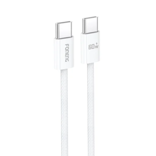 Foneng Kábel X110 - Type C to Type C - PD 60W 3A 1,2 méter fehér - 1