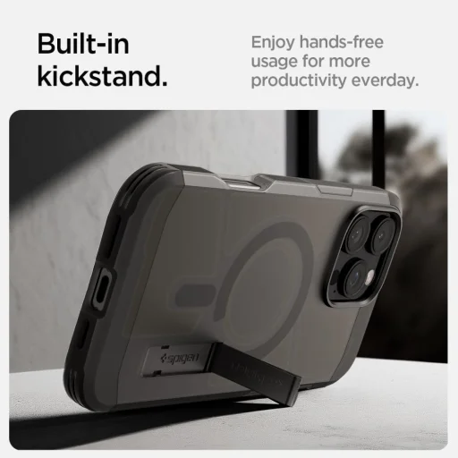  iPhone 16 Pro Max Fekete Spigen Tough Armor Mag Magsafe Frost tok - 13