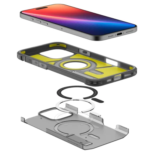  iPhone 16 Pro Max Fekete Spigen Tough Armor Mag Magsafe Frost tok - 9